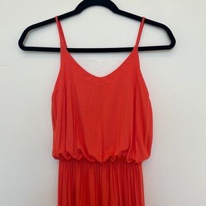 Lush bright coral maxi dress
